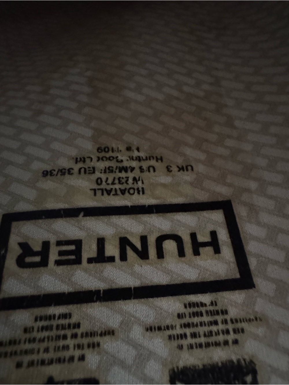 Hunter Black Textured Tall Rain Boots with Logo - Picture 3 of 4